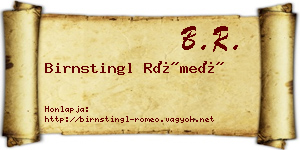 Birnstingl Rómeó névjegykártya
